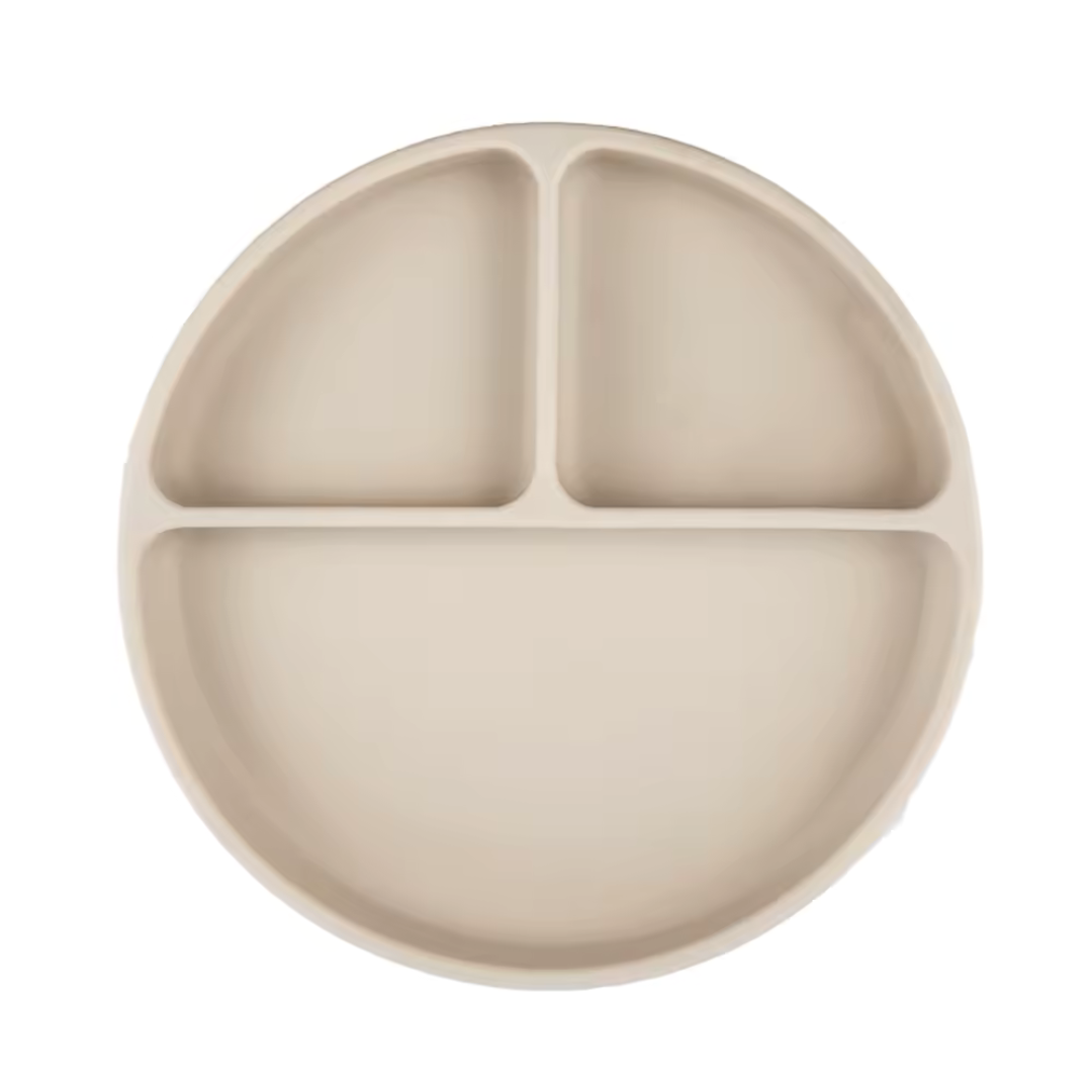 Silicone suction cup plate with compartments