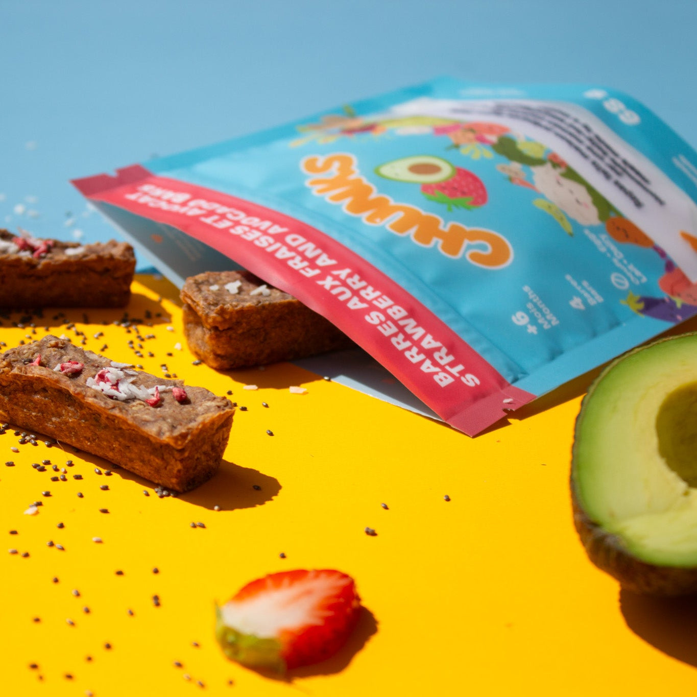Barres CHUNKS aux fraises et avocat (4 barres)