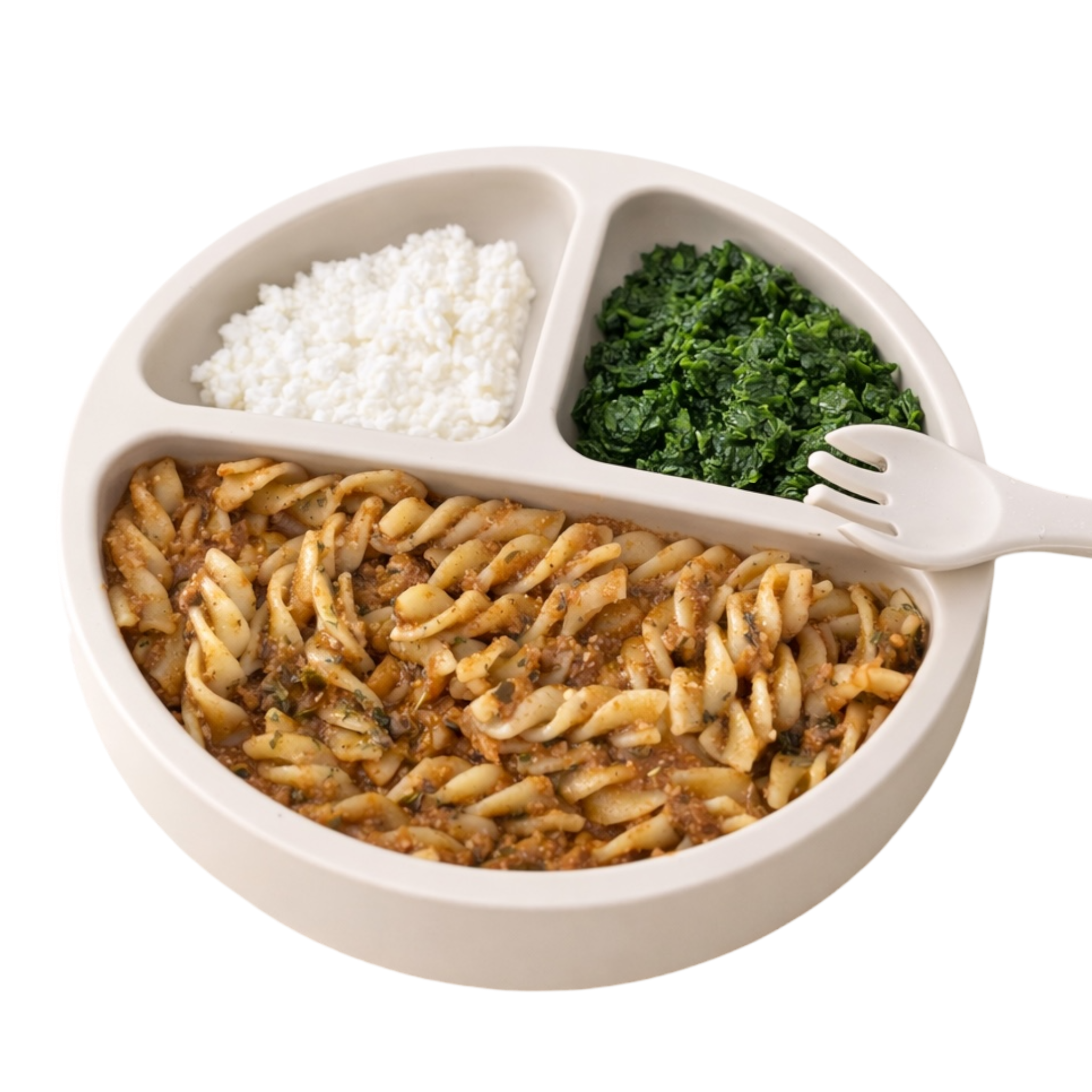 Rotini sauce à la viande, aux épinards et au fromage cottage (250g)