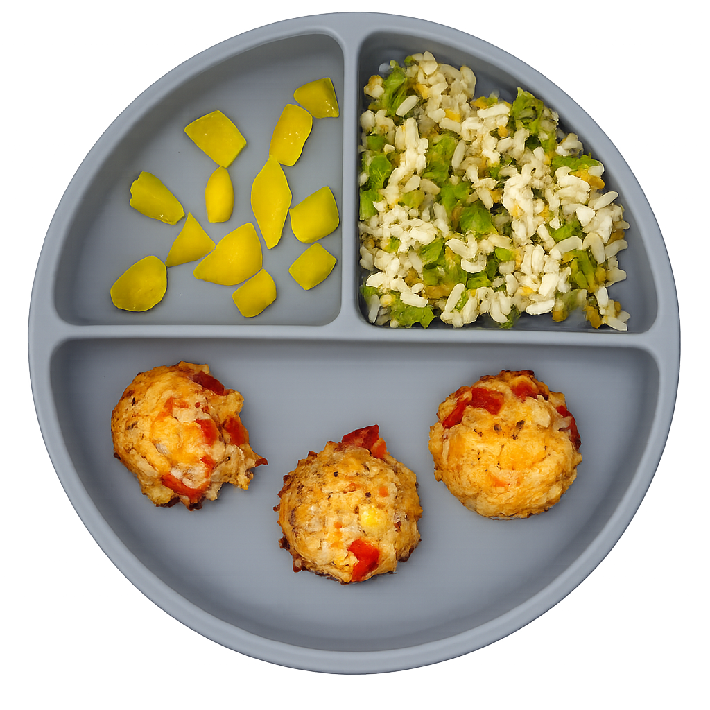 Boulettes de poulet, riz brun & légumes (200 g)