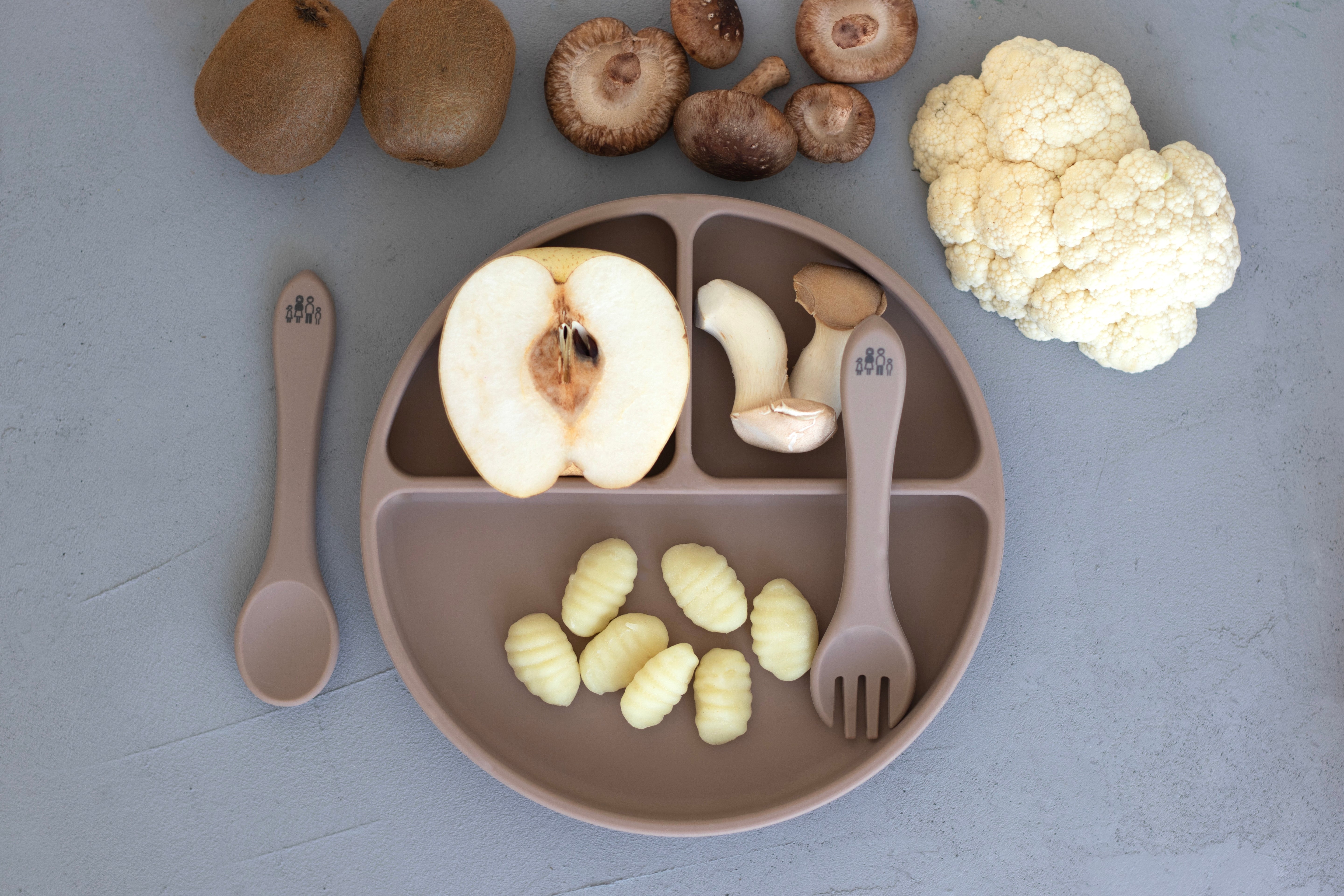 Silicone suction cup plate with compartments