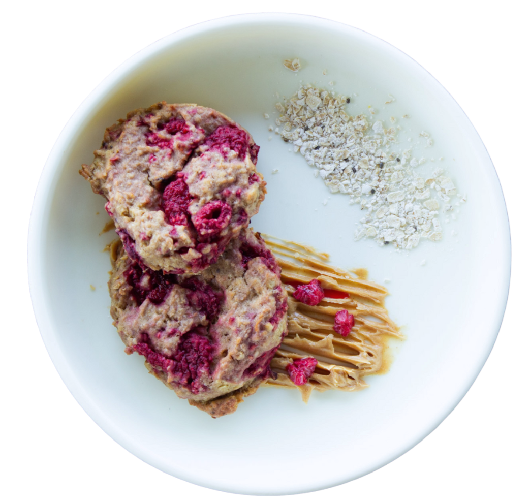 Chickpea, peanut and raspberry cookies (2 cookies)