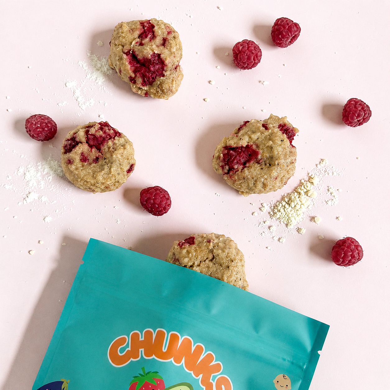 Bouchées aux framboises & amandes (4 unités)