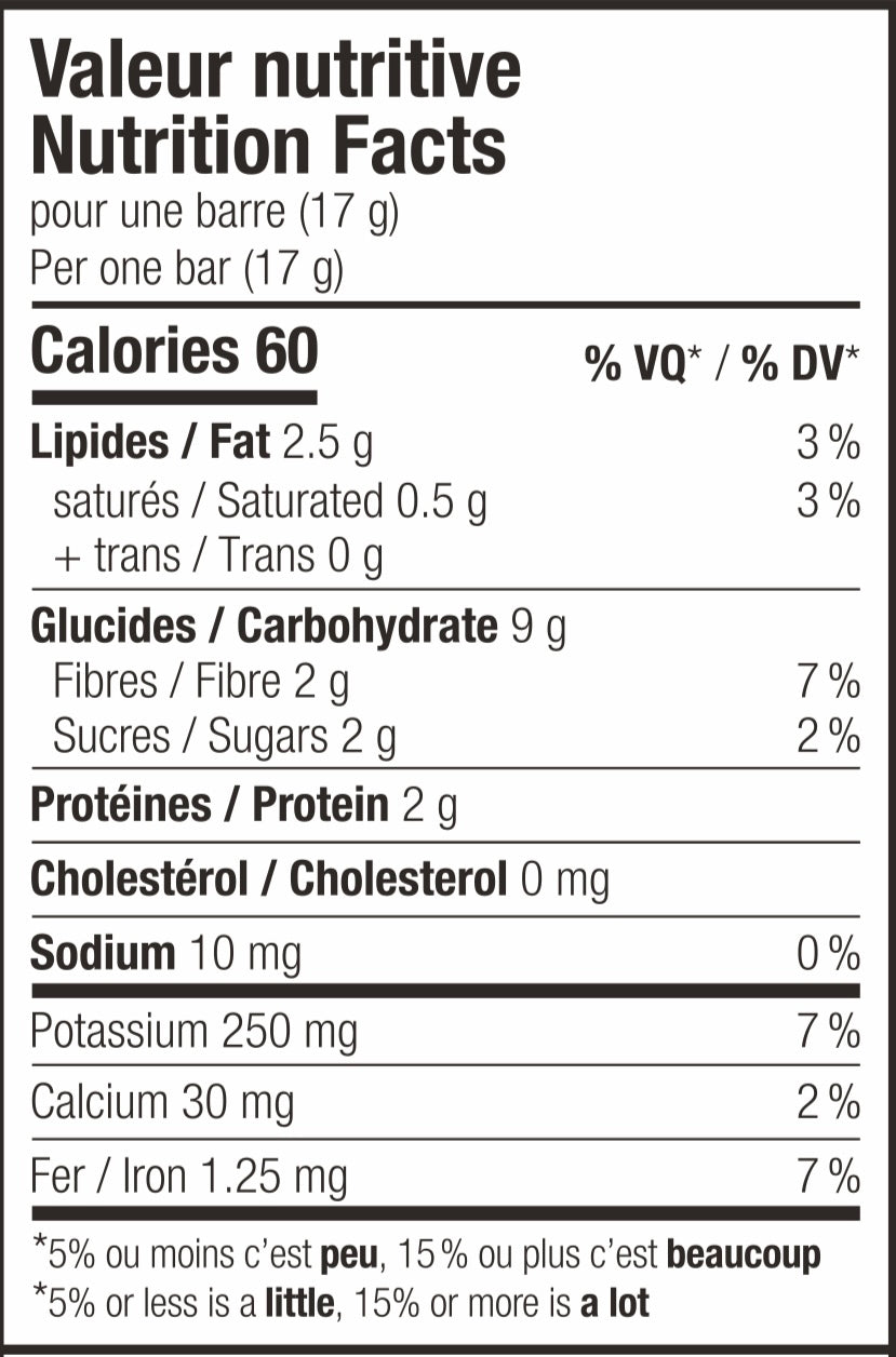 Valeurs nutritives / Nutrition facts